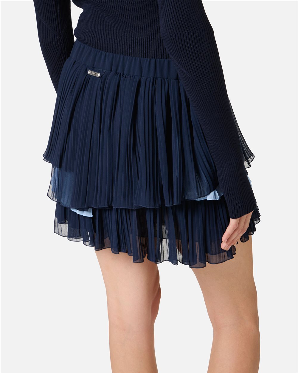 New shape relaxed fit skirt in blue technical chiffon - Iceberg - Official Website