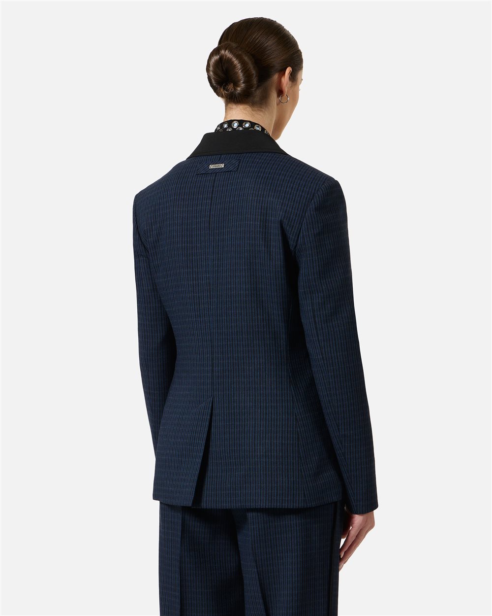 Regular-fit single-breasted jackets in blue and black checked fabric - Iceberg - Official Website