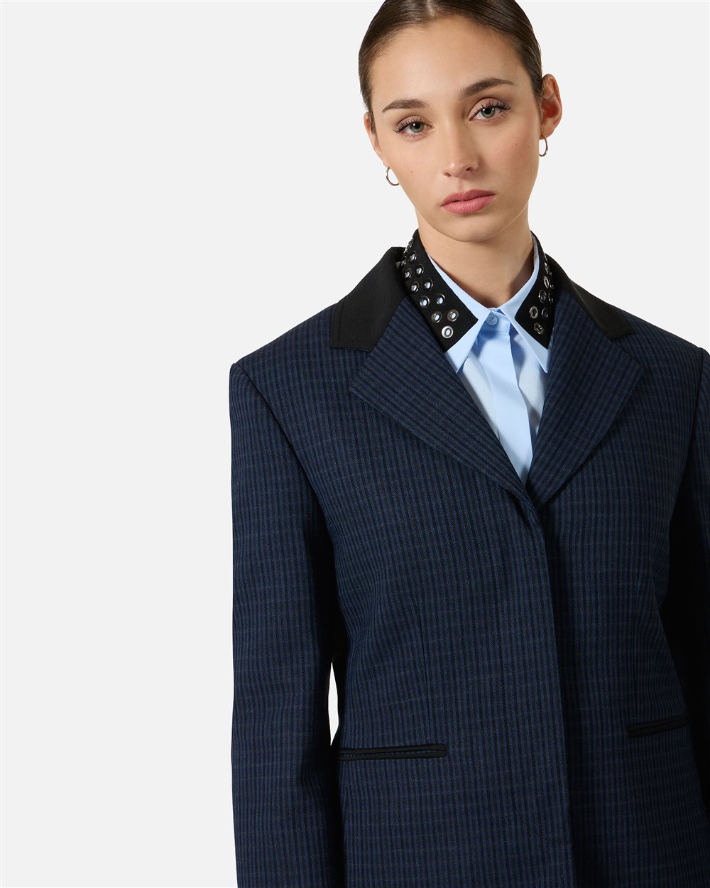 Regular-fit single-breasted jackets in blue and black checked fabric - Iceberg - Official Website