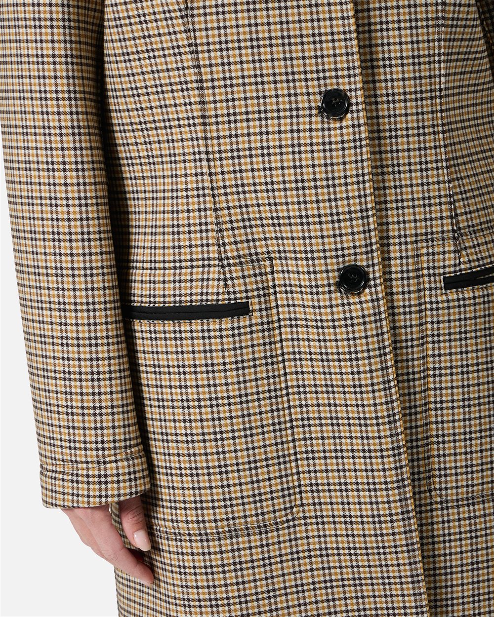 Oversized coat in camel and brown check fabric - Iceberg - Official Website