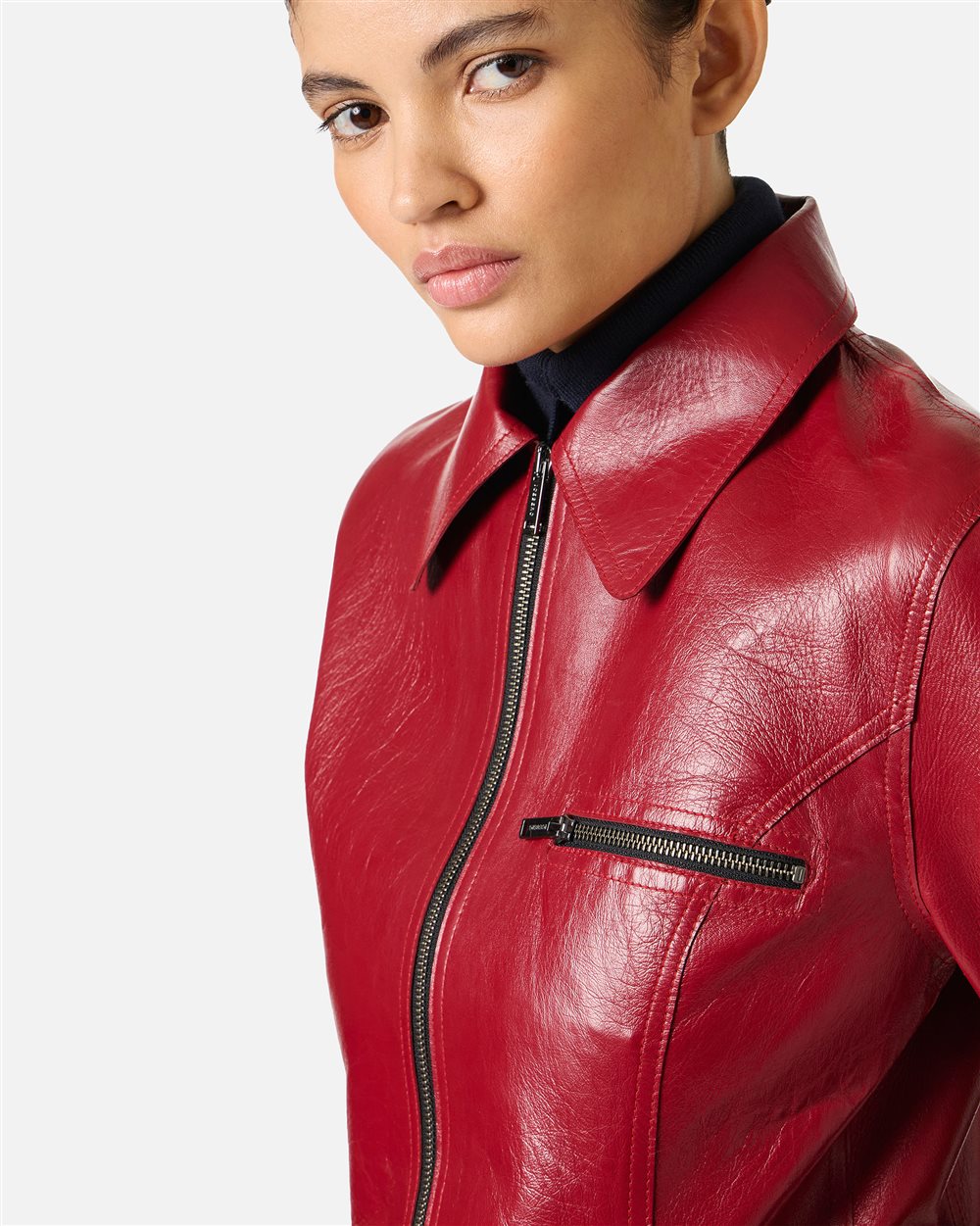 Burgundy and black short coat - Iceberg - Official Website