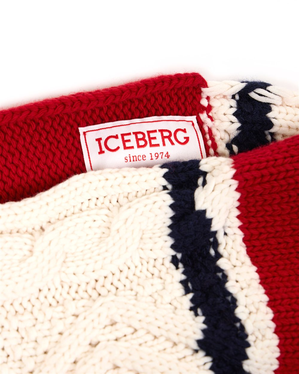 Multicolored red and blue striped scarf - Iceberg - Official Website