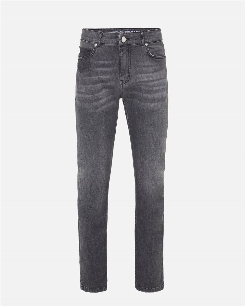 5 Pocket Regular Fit Trousers in Degradable Grey Denim Canvas Iceberg - Iceberg - Official Website