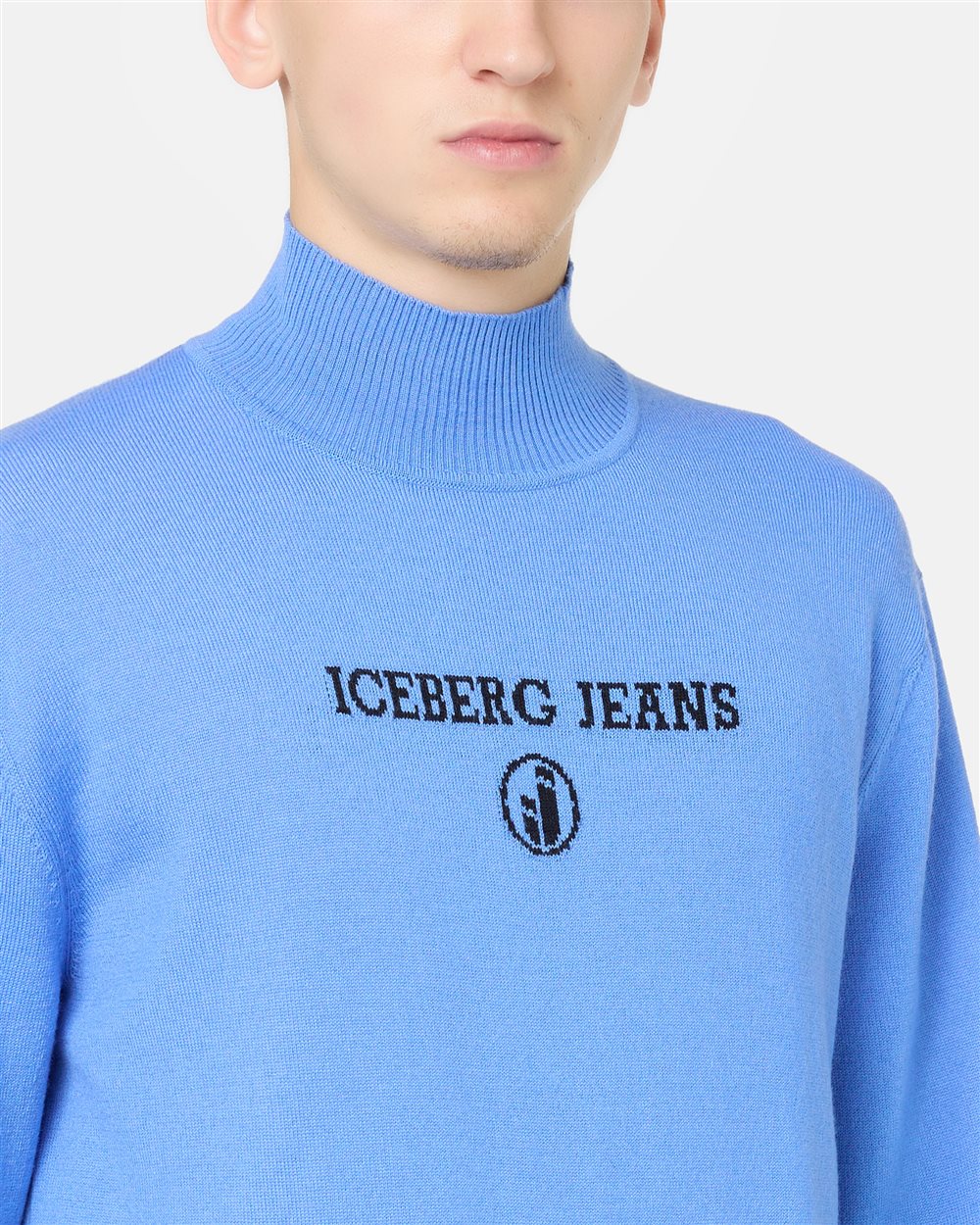 Bluette turtleneck in plain knit with tonal Iceberg logo - Iceberg - Official Website