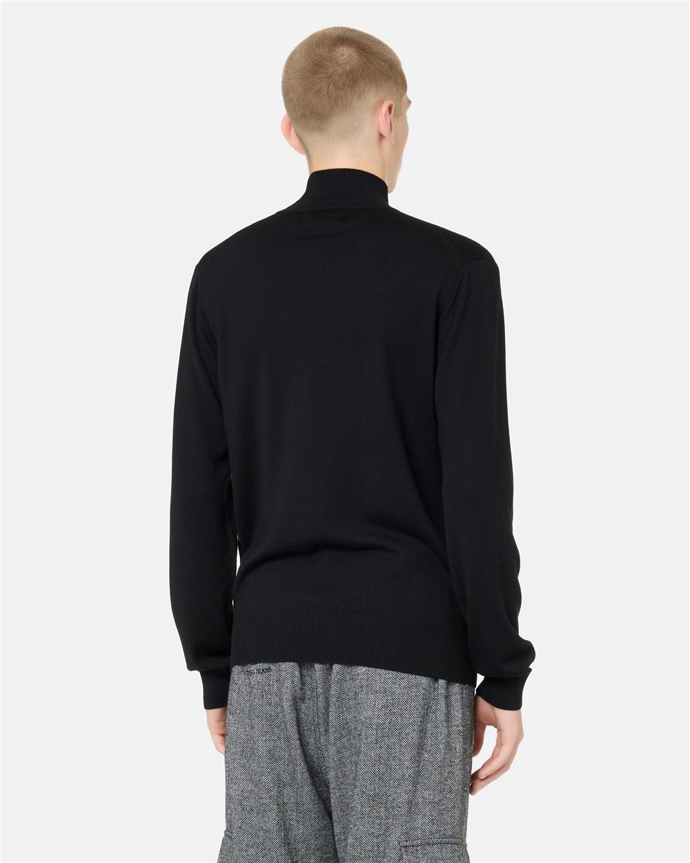 Black turtleneck in plain knit with tonal Iceberg logo - Iceberg - Official Website