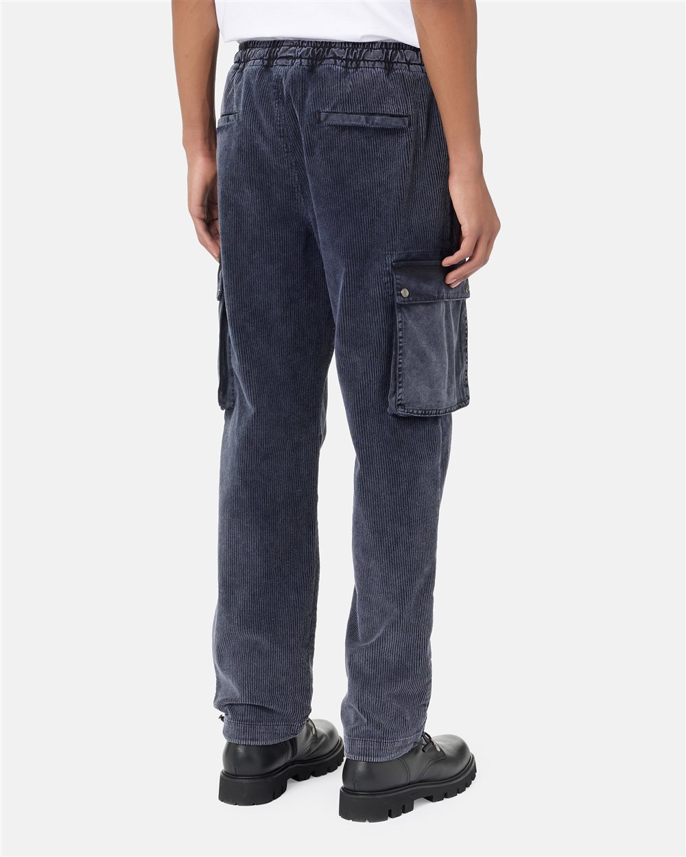 Navy corduroy cargo fit pants in cotton corduroy - Iceberg - Official Website