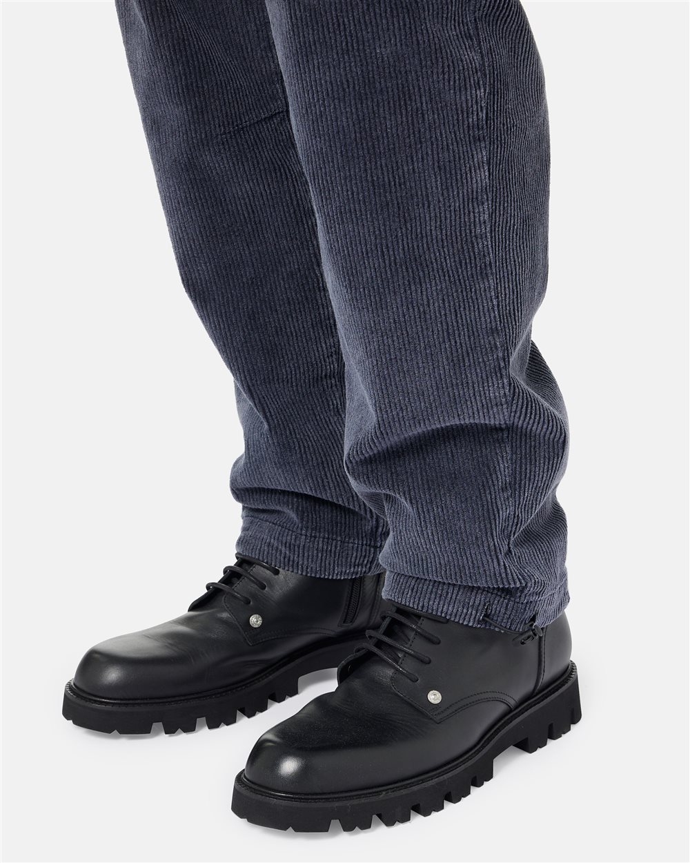 Navy corduroy cargo fit pants in cotton corduroy - Iceberg - Official Website