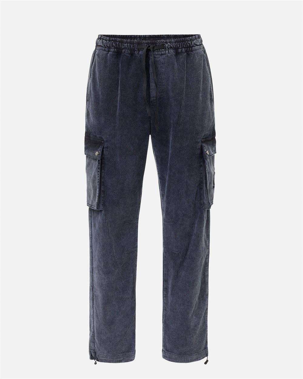 Navy corduroy cargo fit pants in cotton corduroy - Iceberg - Official Website