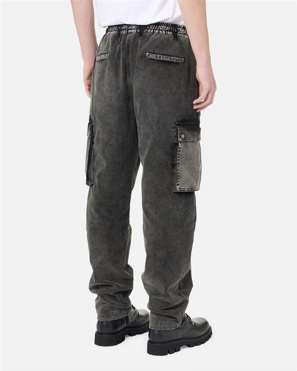 Lead grey corduroy cargo fit pants in cotton corduroy - Iceberg - Official Website