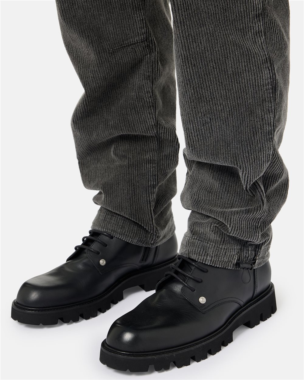 Lead grey corduroy cargo fit pants in cotton corduroy - Iceberg - Official Website