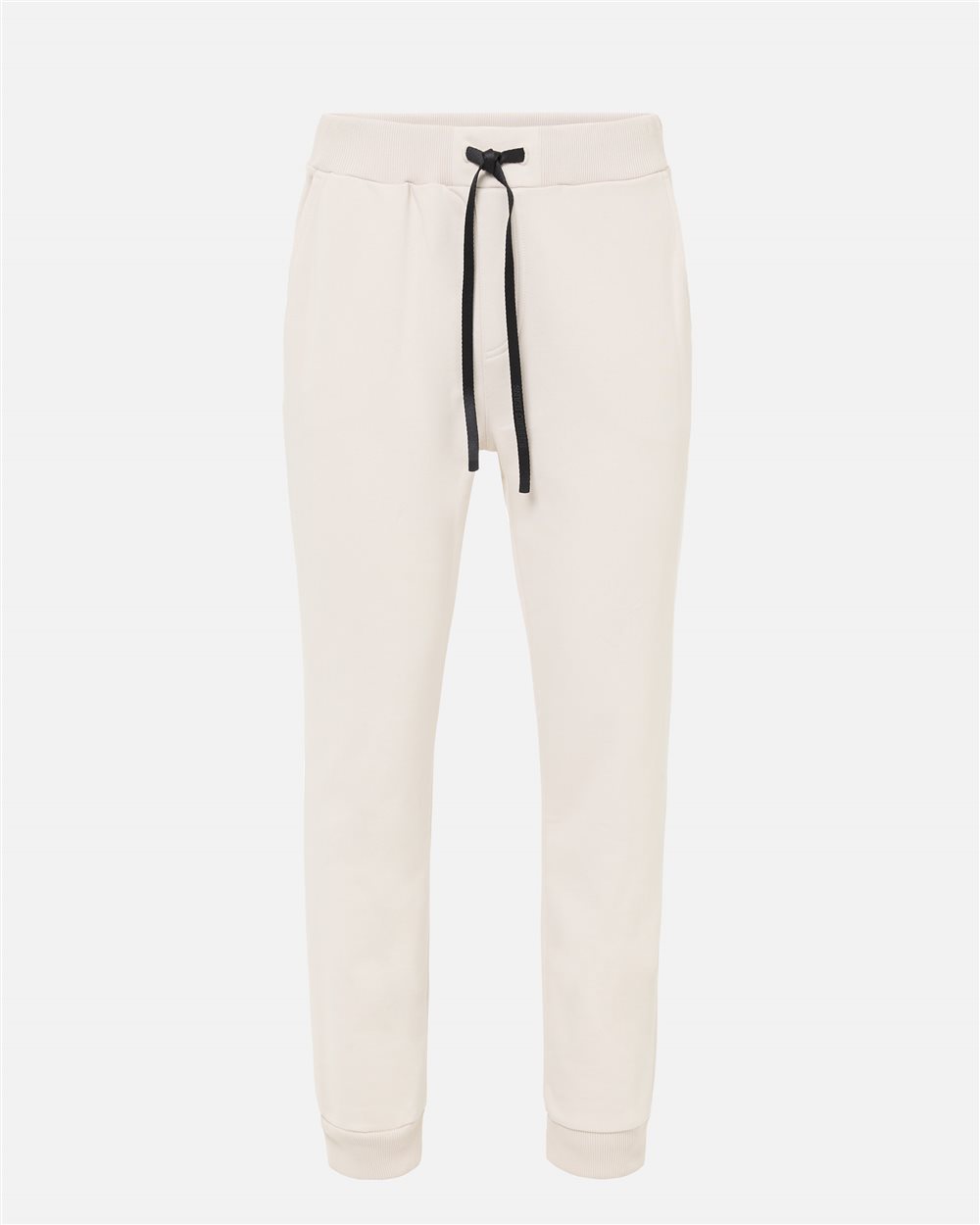 Jogging fit trousers in ivory cotton diagonal fleece with logo details - Iceberg - Official Website