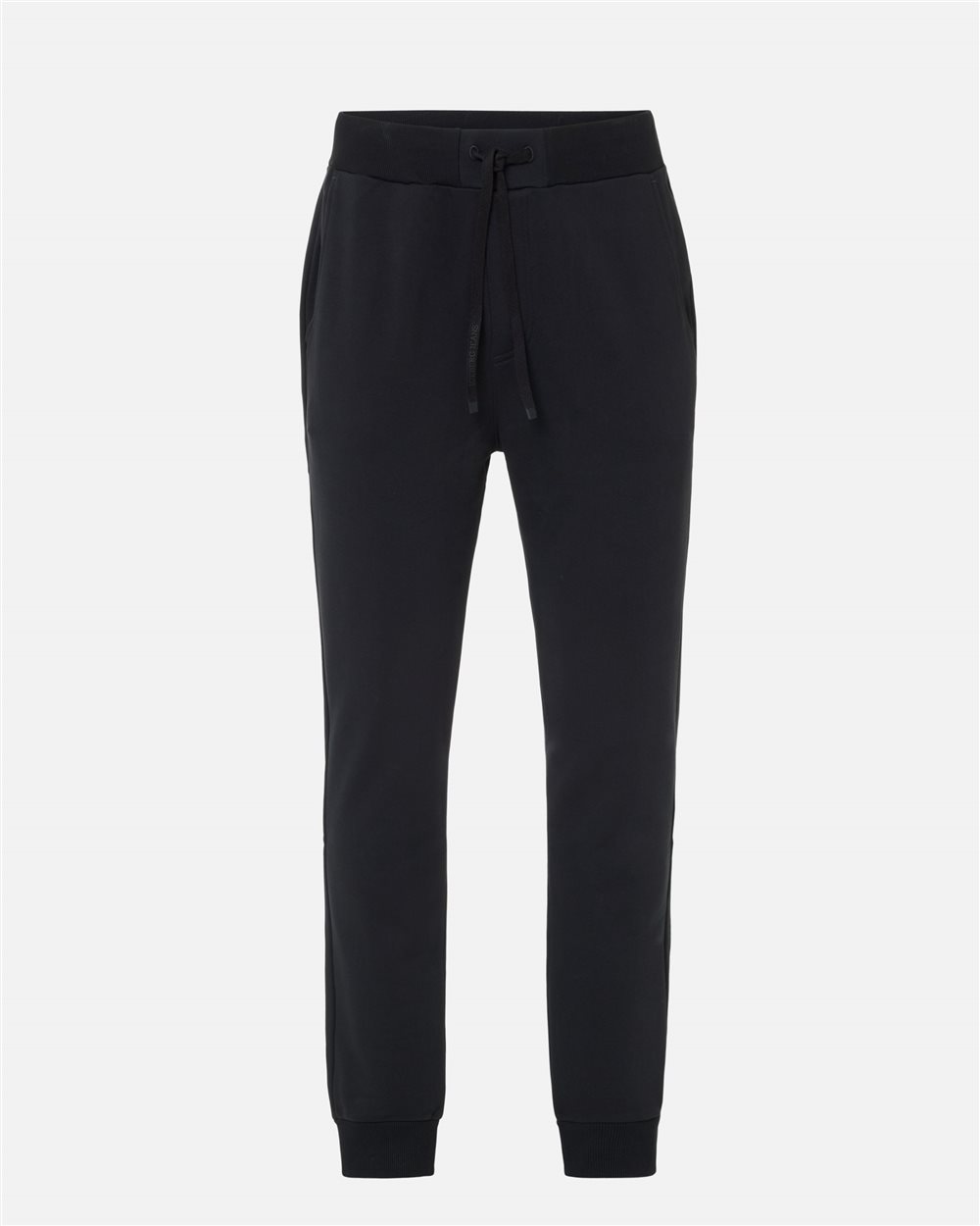 Jogging fit trousers in black cotton diagonal fleece with logo details - Iceberg - Official Website