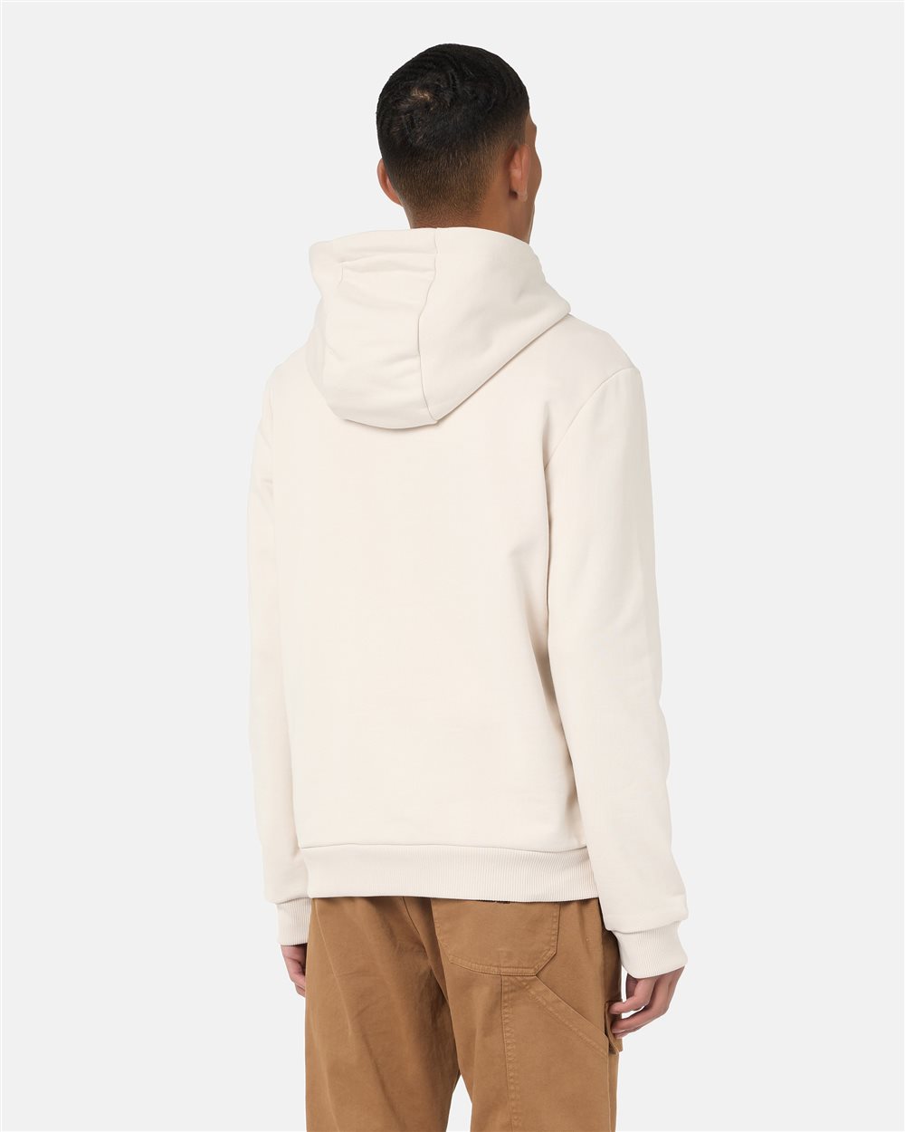 Regular fit hoodie in ivory cotton diagonal fleece with hood, logo print and 1986 date embroidery - Iceberg - Official Website