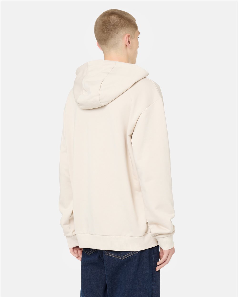 Chill Fit Hoodie in ivory cotton diagonal fleece with Bocche print and Iceberg logo embroidery - Iceberg - Official Website