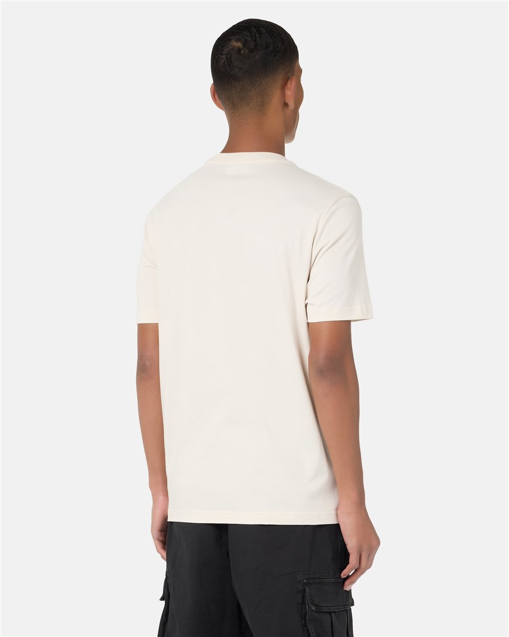 Regular-fit ivory cotton jersey T-shirt with logo details and 1986 embroidery - Iceberg - Official Website