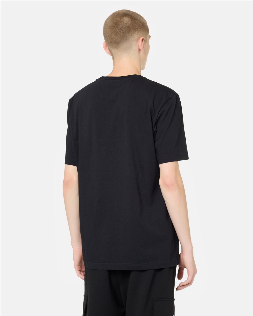 Regular fit black cotton jersey T-shirt with logo details and 1986 embroidery - Iceberg - Official Website