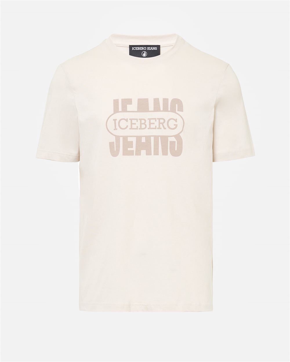 Regular fit ivory cotton jersey T-shirt - Iceberg - Official Website