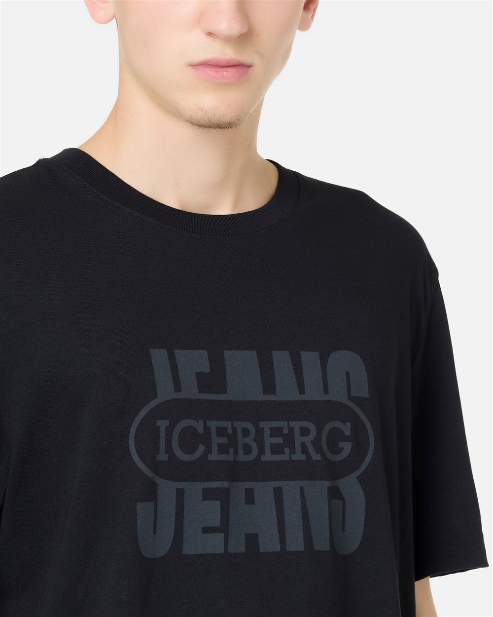 Regular fit black cotton jersey T-shirt - Iceberg - Official Website