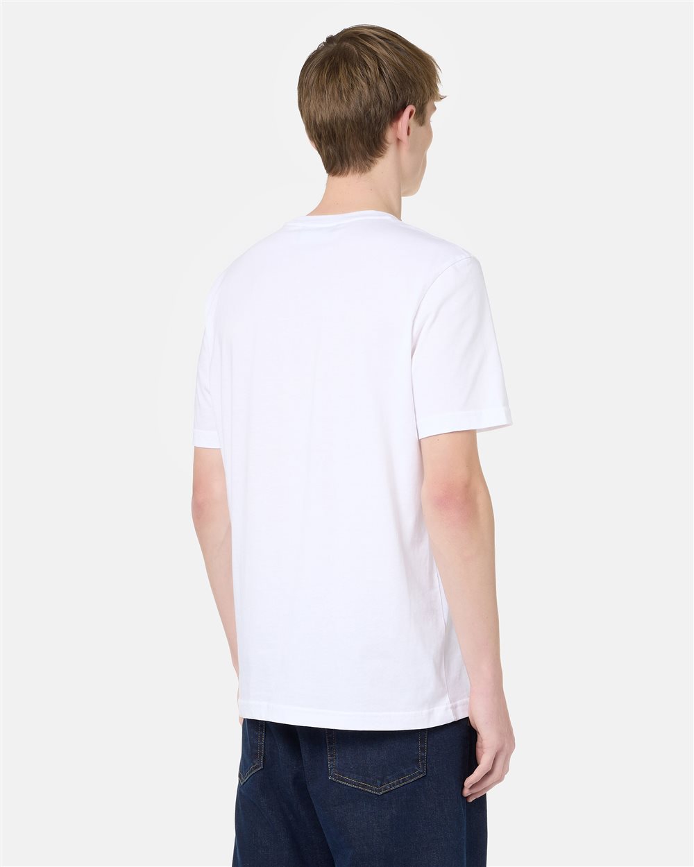 Regular Fit T-shirt in Optical White Cotton Jersey with Mouth Print and Iceberg Logo Embroidery - Iceberg - Official Website