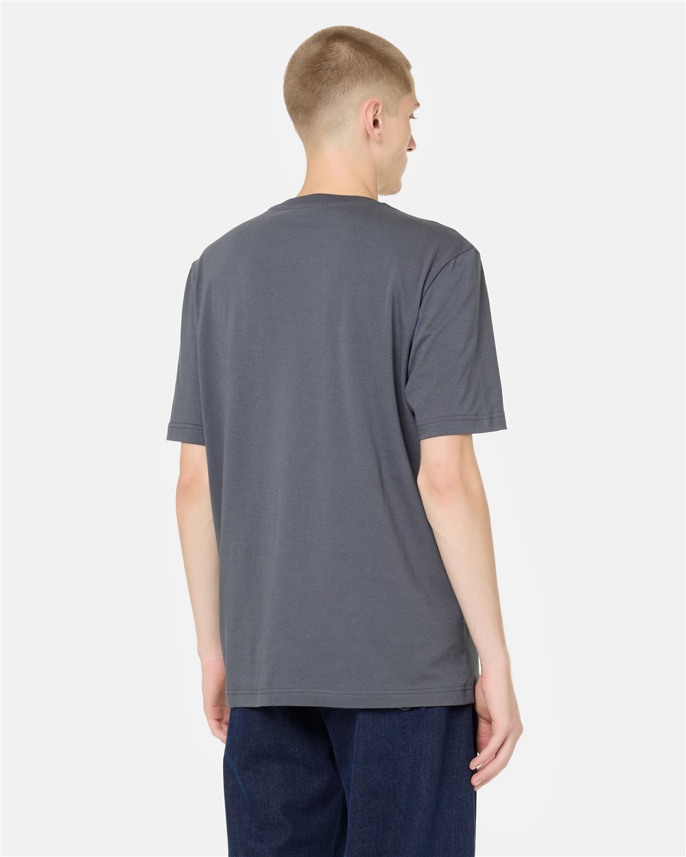 Regular Fit T-shirt in Lead Grey Cotton Jersey with Mouth Print and Iceberg Logo Embroidery - Iceberg - Official Website