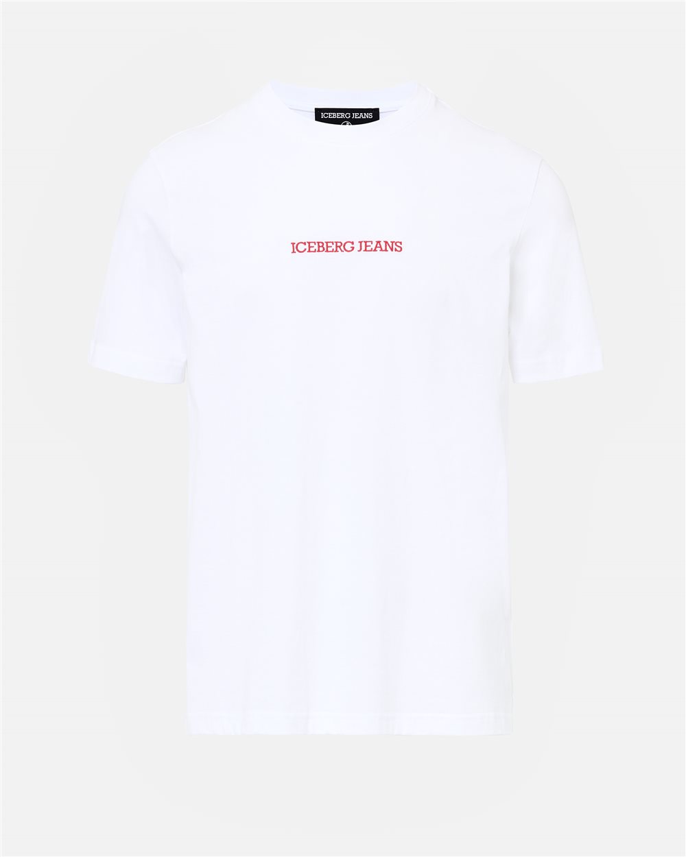 Regular-fit T-shirt in optical white cotton jersey with logo embroidery and Doubledecker print - Iceberg - Official Website