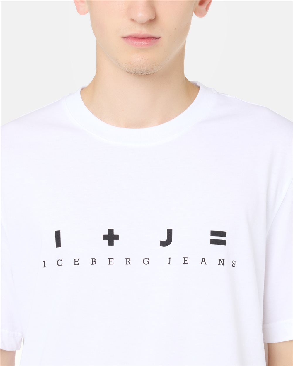 Regular fit T-shirt in optical white cotton jersey - Iceberg - Official Website