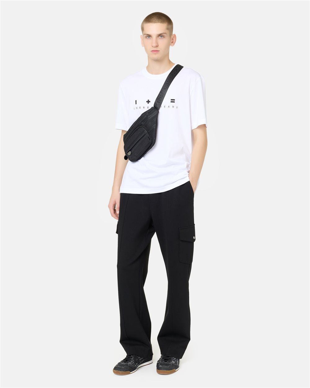 Regular fit T-shirt in optical white cotton jersey - Iceberg - Official Website