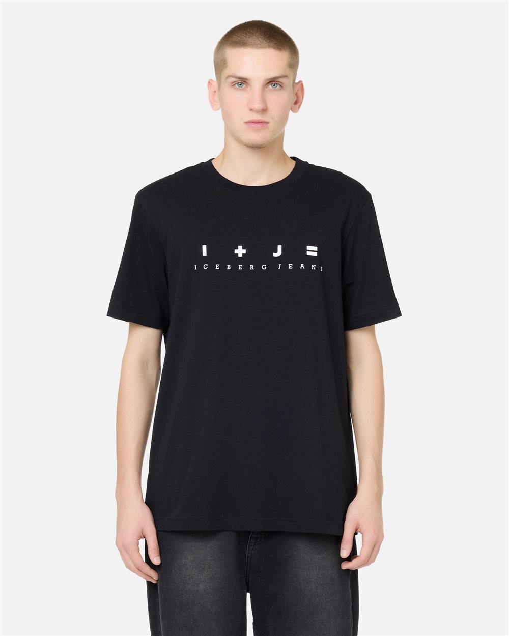Regular fit black cotton jersey T-shirt - Iceberg - Official Website