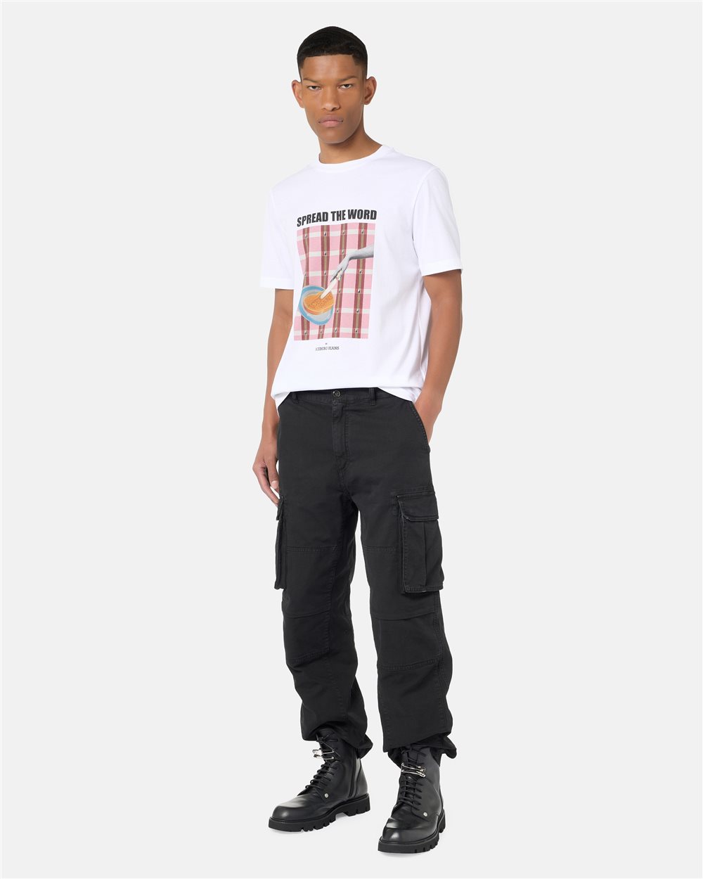 Regular-fit T-shirt in optical white cotton jersey - Iceberg - Official Website