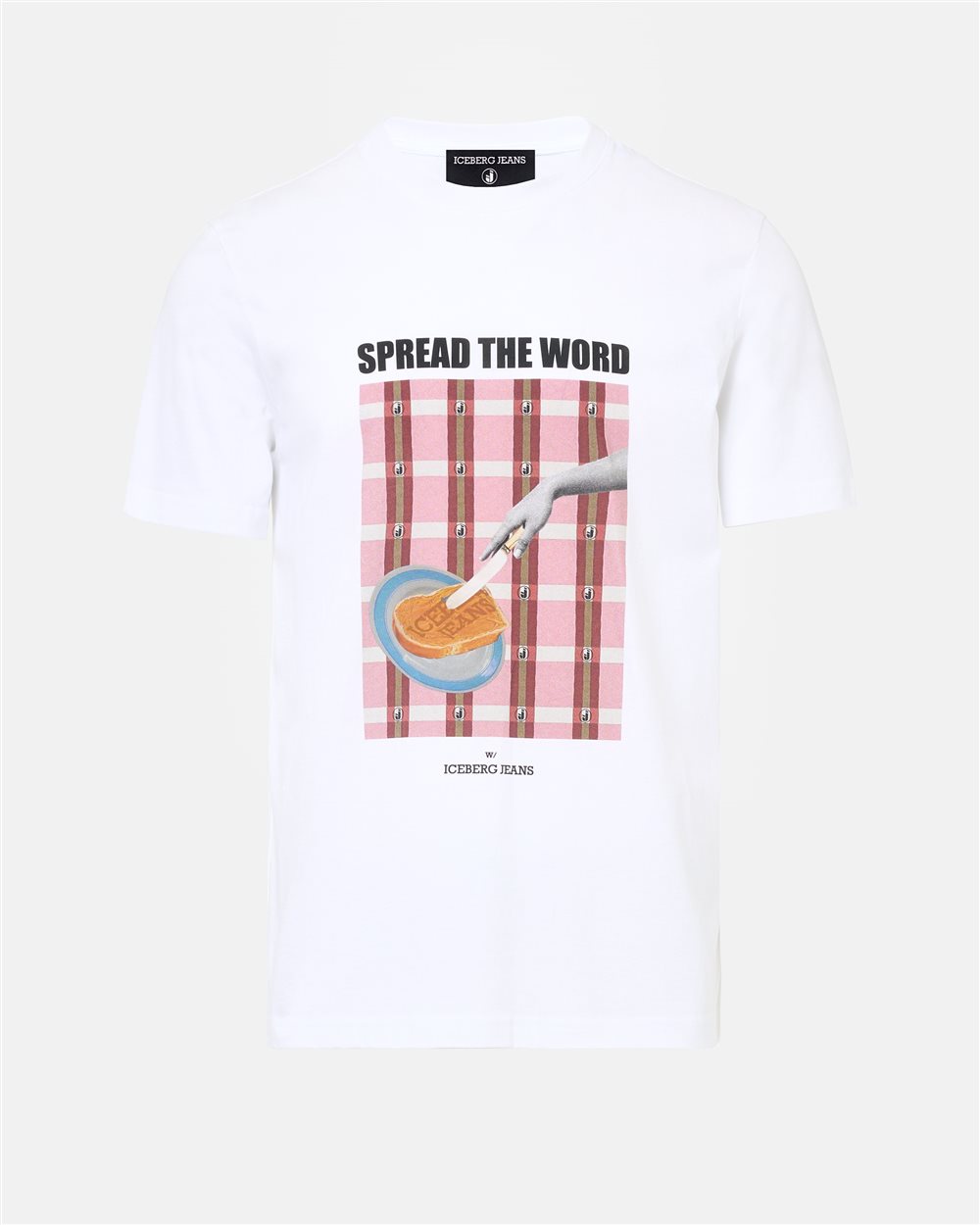 Regular-fit T-shirt in optical white cotton jersey - Iceberg - Official Website