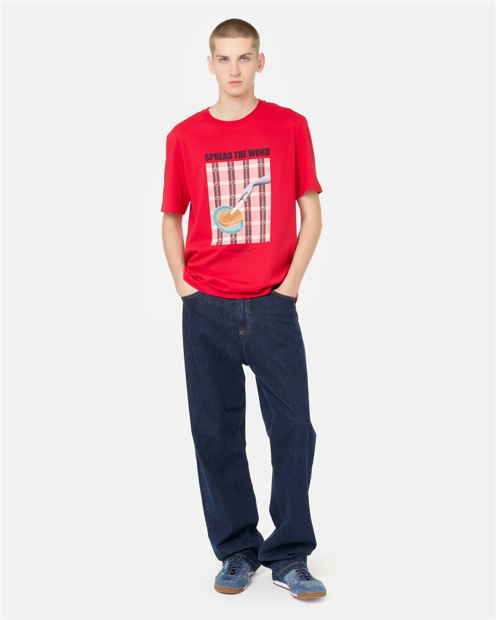 Regular-fit red cotton jersey T-shirt - Iceberg - Official Website
