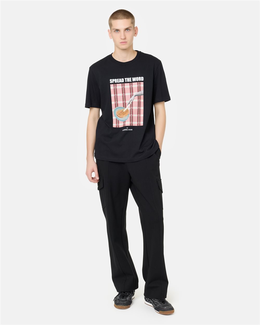Regular-fit black cotton jersey T-shirt - Iceberg - Official Website