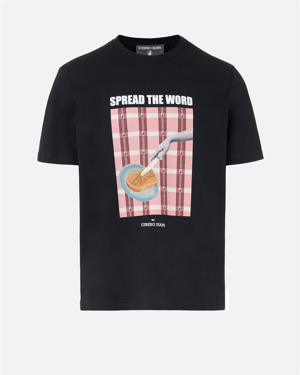 Regular-fit black cotton jersey T-shirt - Iceberg - Official Website