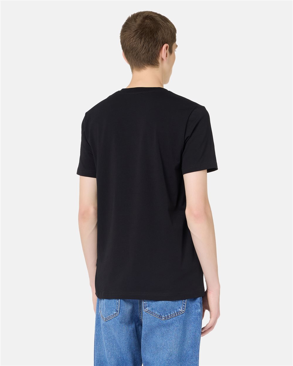 Slim Fit T-shirt in black Stretch Cotton Jersey with Iceberg IJ Logo Embroidery - Iceberg - Official Website