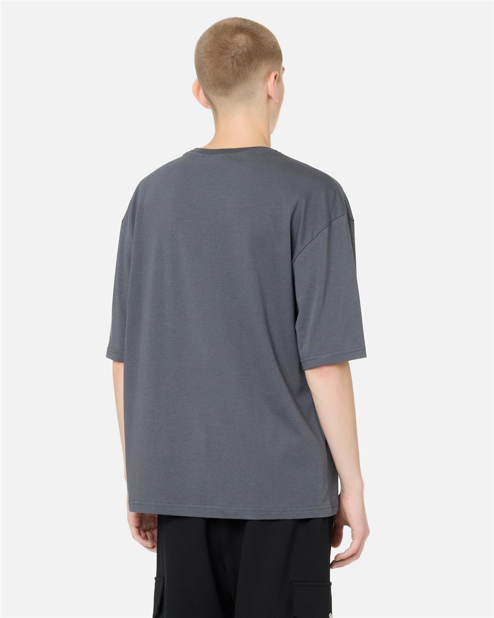 Lead grey T-shirt with denim teddy bear print and shiny logo - Iceberg - Official Website