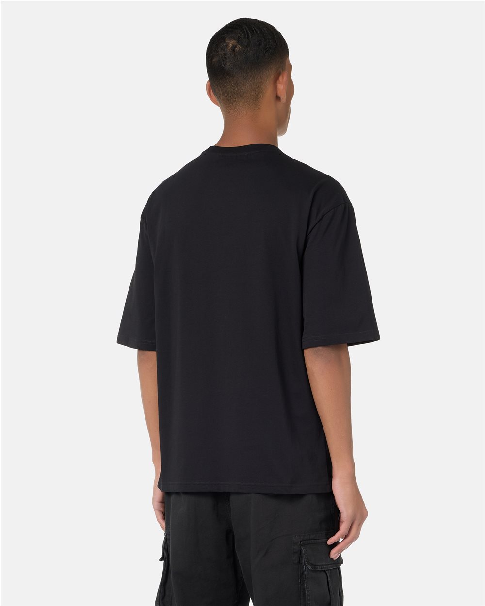 Black T-shirt with denim teddy bear print and shiny logo - Iceberg - Official Website