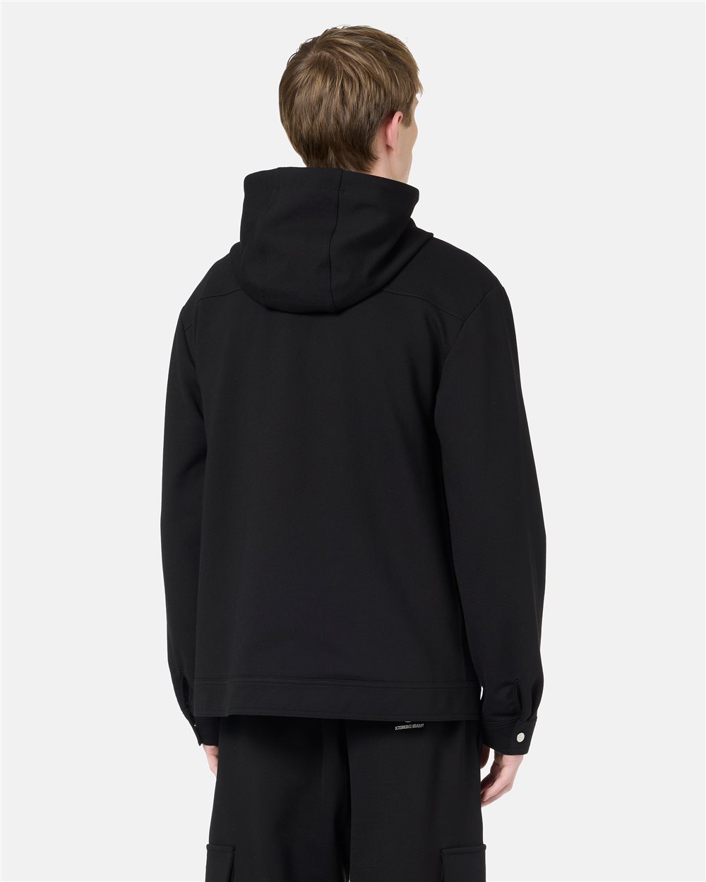 Hooded Sport Jacket in Jersey Punto Milano Mixed Viscose Black Iceberg - Iceberg - Official Website