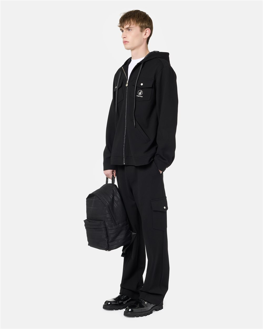 Hooded Sport Jacket in Jersey Punto Milano Mixed Viscose Black Iceberg - Iceberg - Official Website