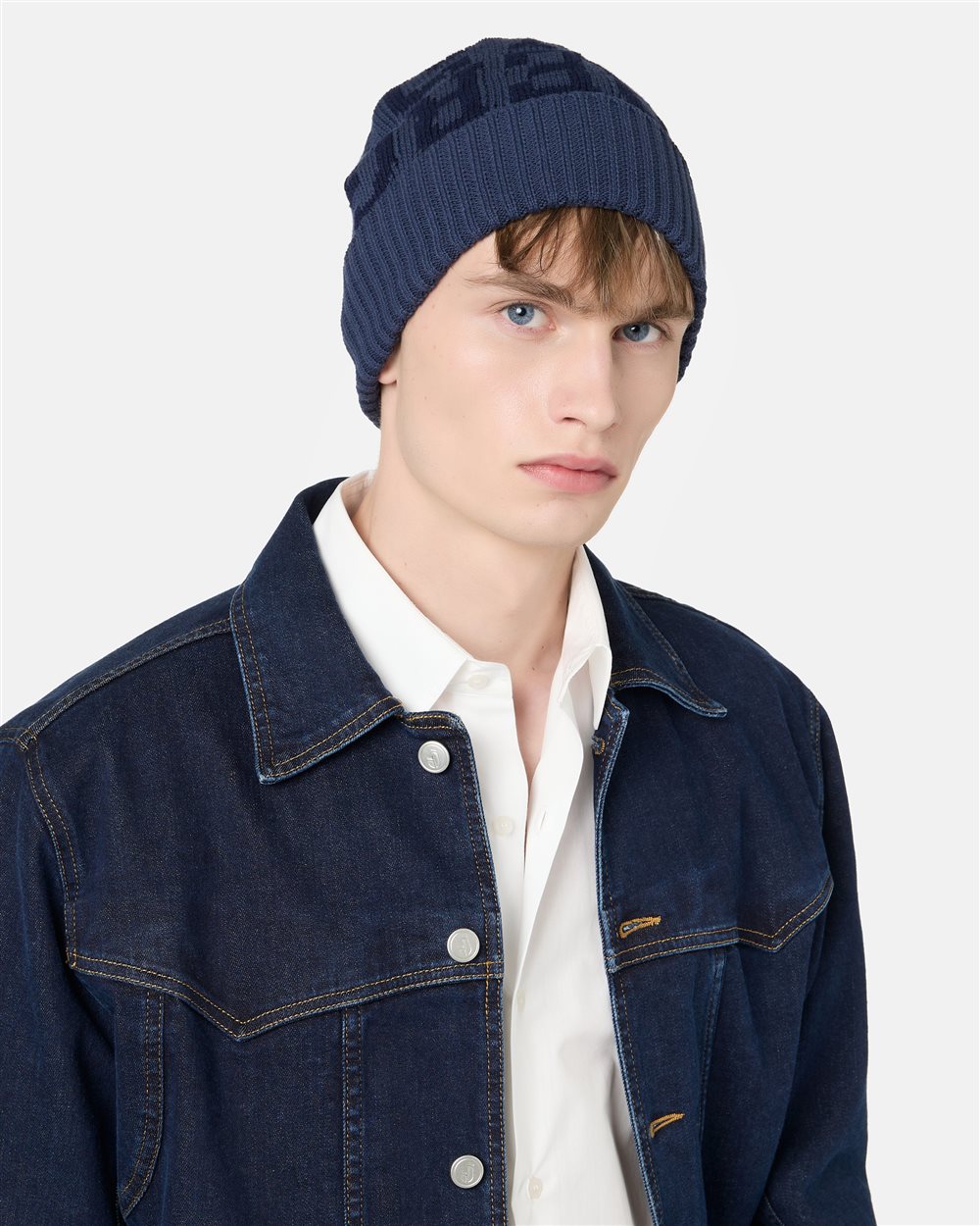 Iceberg Blue Pure Cotton Knit Beanie - Iceberg - Official Website