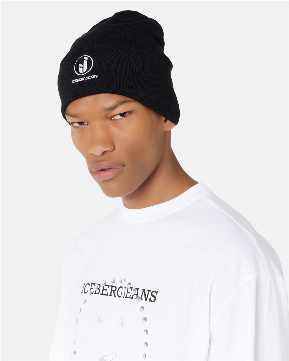 Iceberg Black Wool Blend Knit Beanie - Iceberg - Official Website