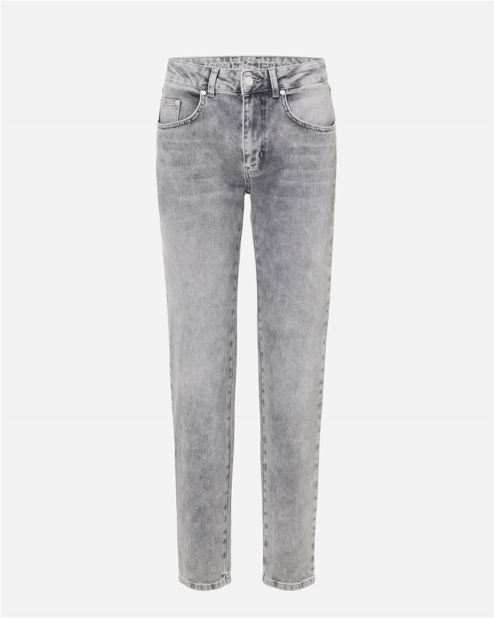 Carrot fit trousers in grey acid wash stretch denim - Iceberg - Official Website