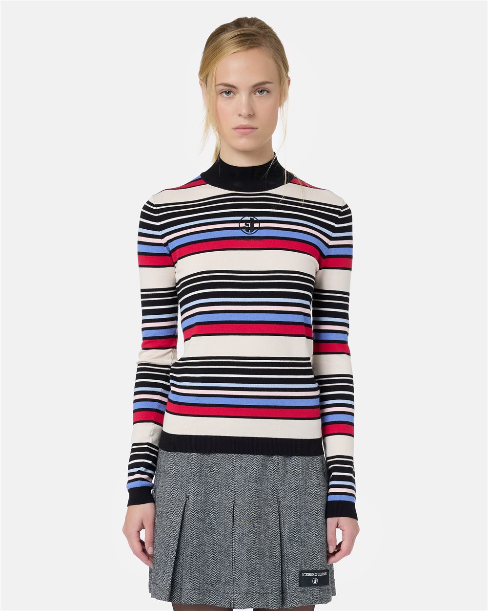 Iceberg Multicolor Striped Slim Fit Turtleneck - Iceberg - Official Website