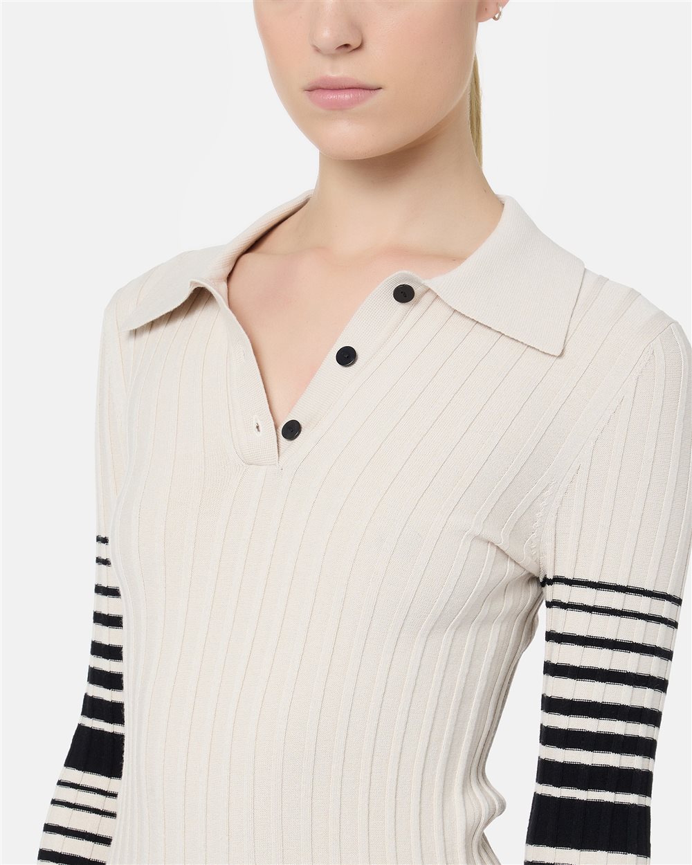 Mini Dress Polo Fit Striped Black and White Iceberg - Iceberg - Official Website