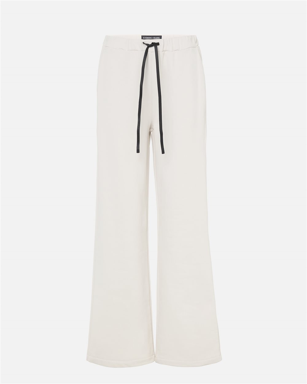 Ivory Cotton Fleece Tracksuit Pant with Drawstring - Iceberg - Official Website