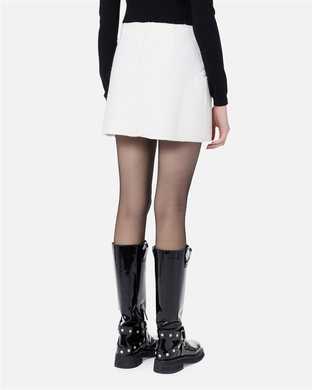 Miniskirt in Ivory bouclé Cloth - Iceberg - Official Website