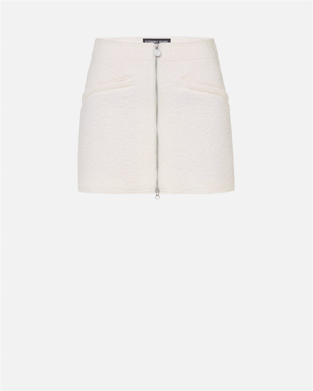 Miniskirt in Ivory bouclé Cloth - Iceberg - Official Website