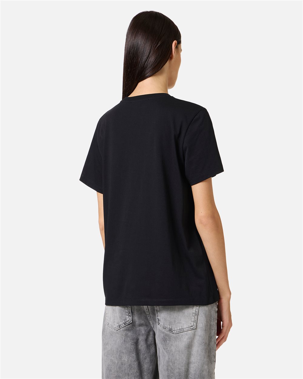 Regular Fit T-shirt in Black Cotton Jersey with Smile Print and Iceberg Logo Metal Details - Iceberg - Official Website
