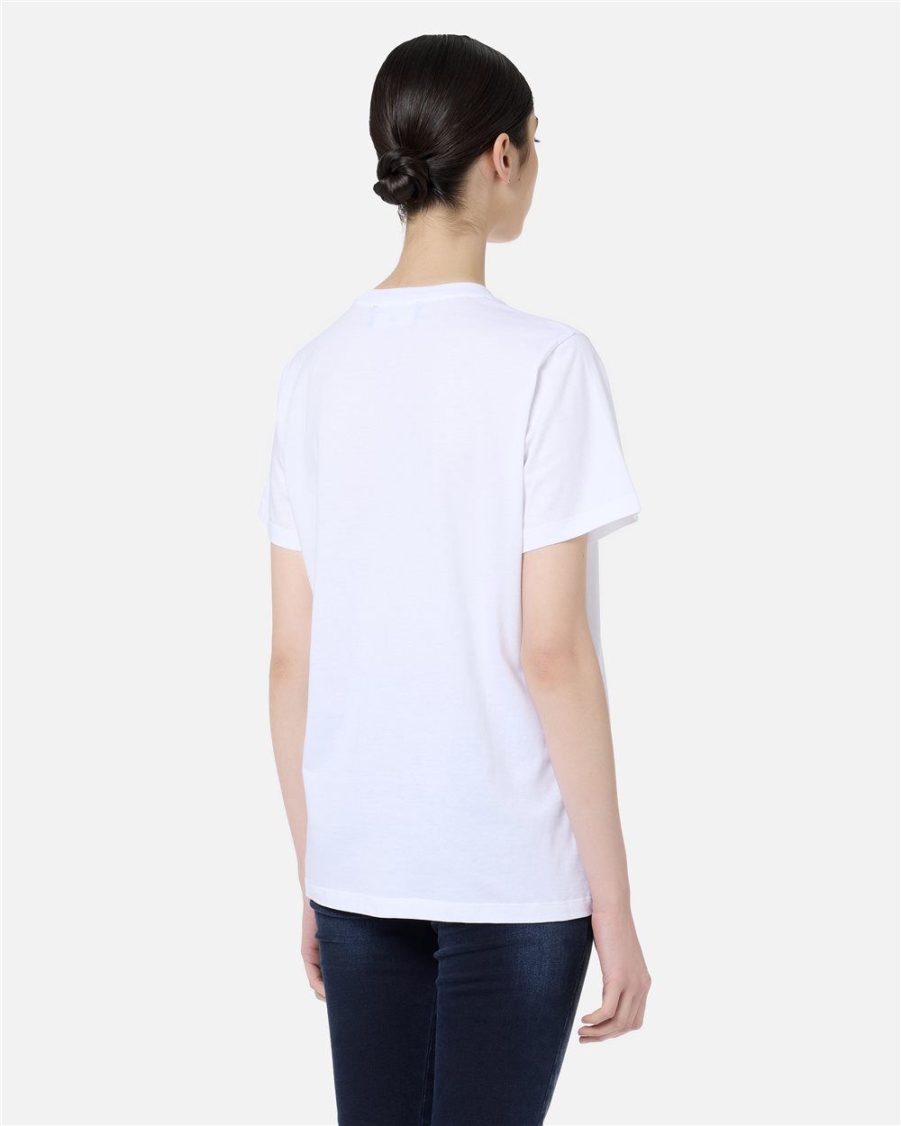 Regular Fit T-shirt in Optical White Cotton Jersey with Mouths Print Spread the Word - Iceberg - Official Website