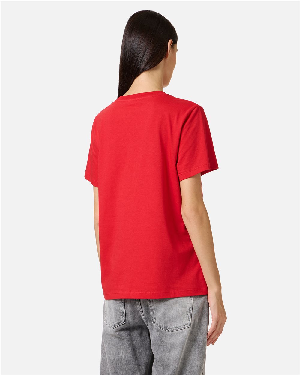 Deep red T-shirt with thickened vintage logoDeep red T-shirt with thickened vintage logo - Iceberg - Official Website