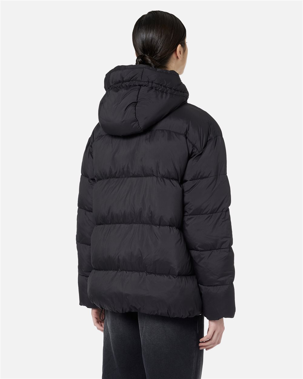 Black midi-fit jacket in peach-touch polyester - Iceberg - Official Website